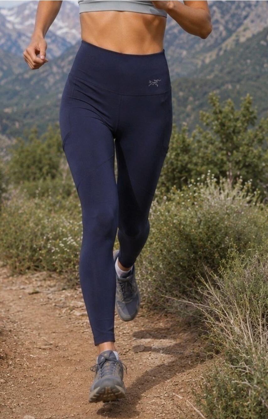 Arcteryx Leggings Womens Small Oriel Performance Pocket Ankle Navy Hiking Casual